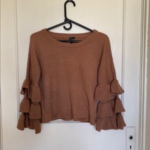 Mauve Bell Sleeve Sweater